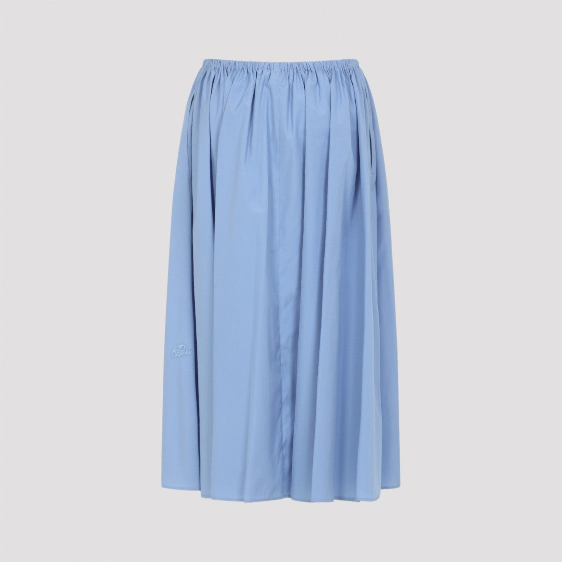 Marni Drawstring Light Blue Cotton Midi Skirt
