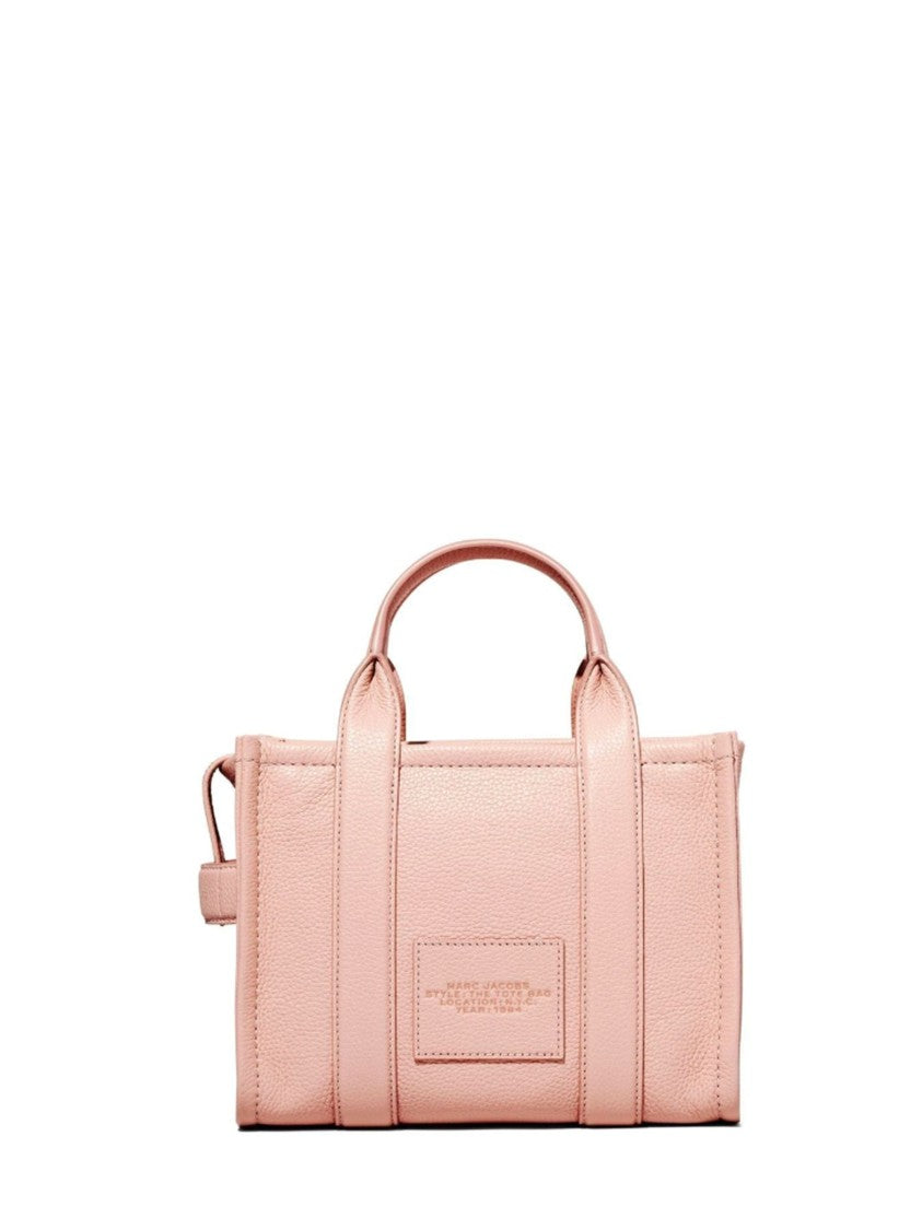 Marc Jacobs Pink Front Logo Leather Tote Bag