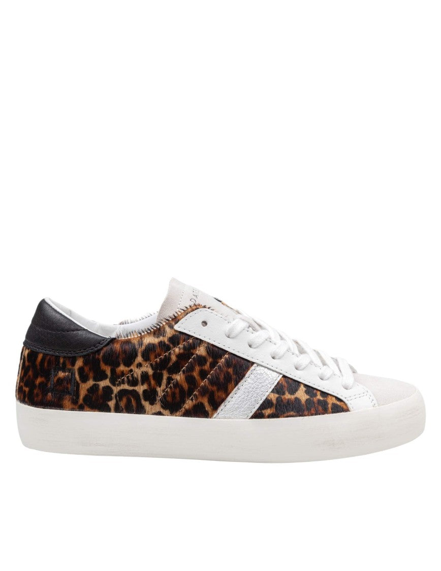 D.A.T.E D.A.T.E. Animal-Print Pony Skin Hill Low Sneakers