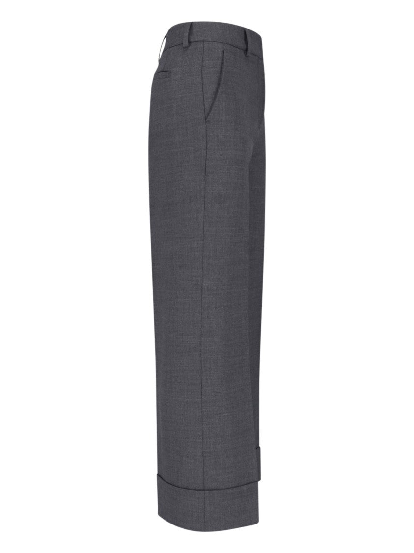 Incotex Grey Wide-Leg Tailored Wool Pants