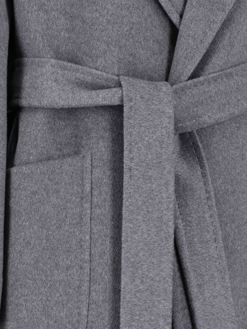 Tagliatore Grey Charlize Cashmere Belted Long Coat