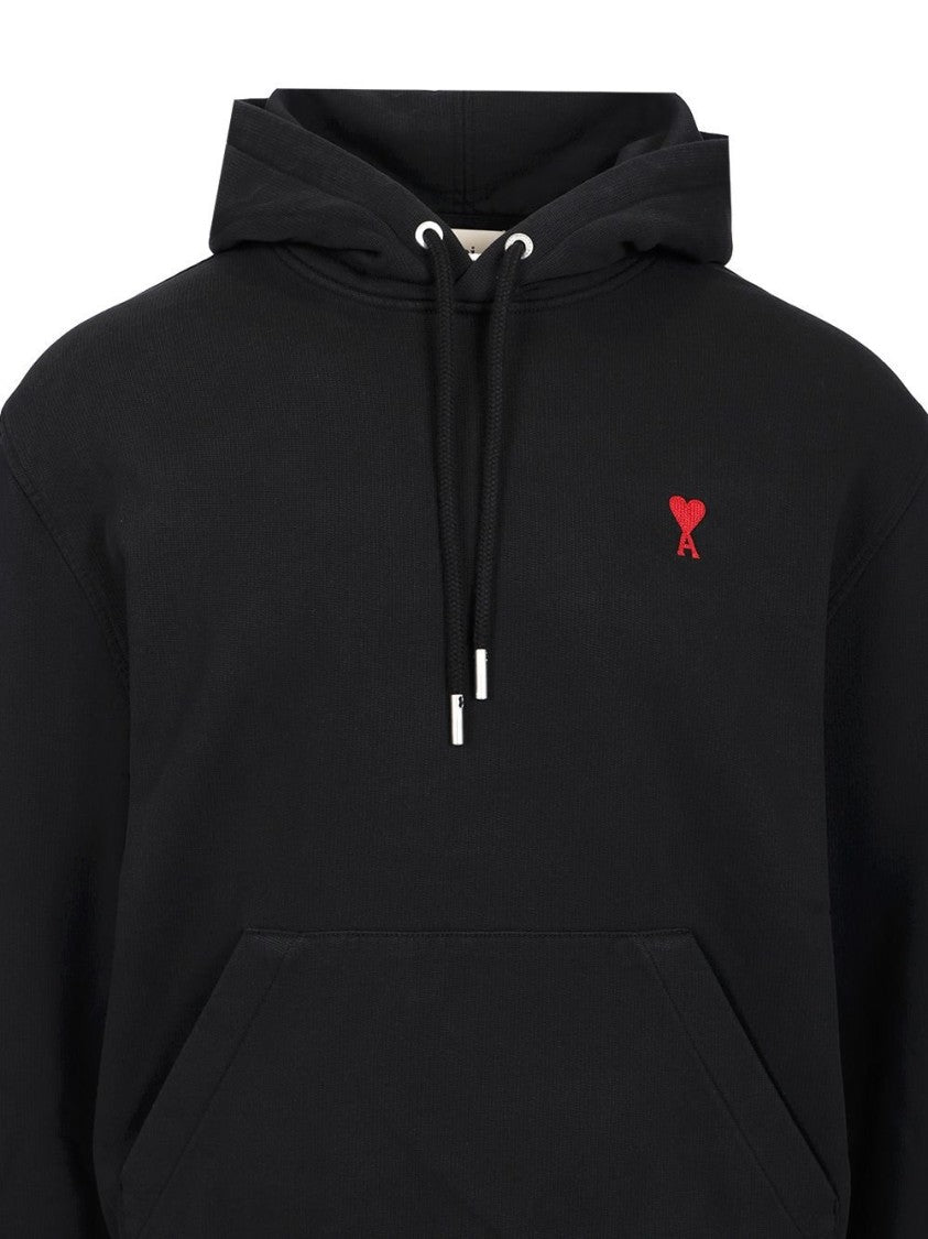 Ami Paris Hooded Sweatshirt With Adjustable Drawstring