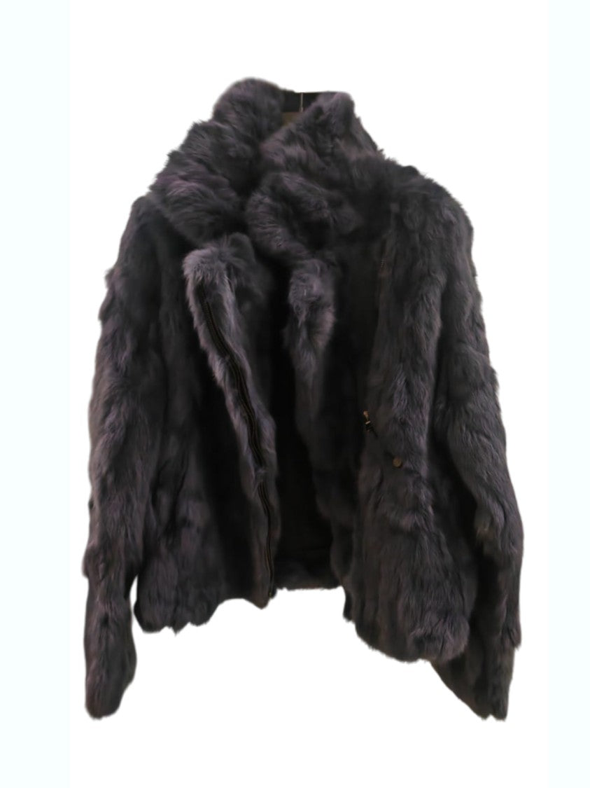 Mehran Plush Fur Jacket With Voluminous Collar