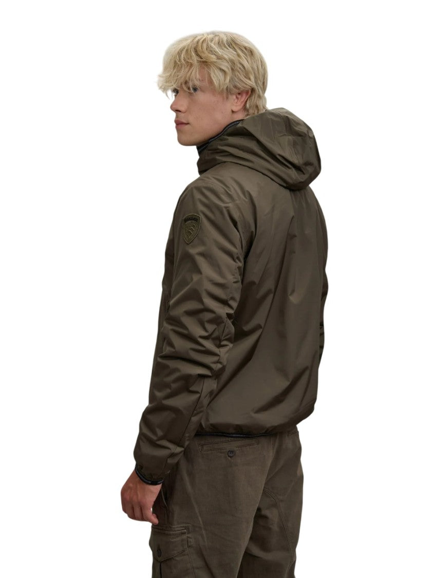 Blauer Deep Olive Green Faux Fur Windbreaker