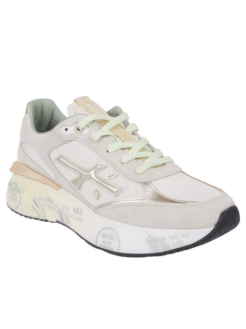 Premiata Leather Sneakers With Textured Accents