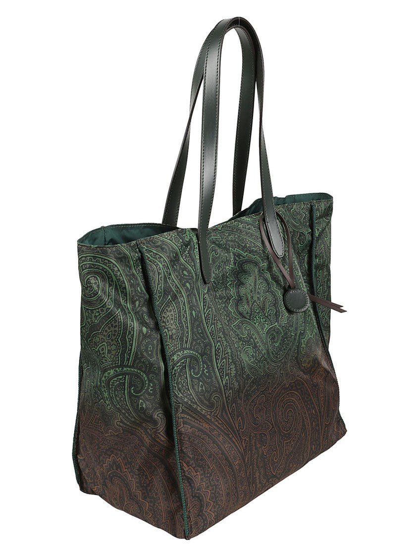 Etro Unfold Me Paisley Pattern Nylon Tote Bag