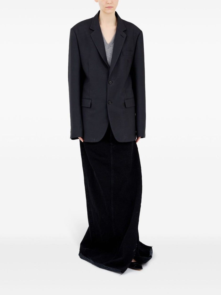 Maison Margiela Tailored Black Mohair-Wool Blend Blazer