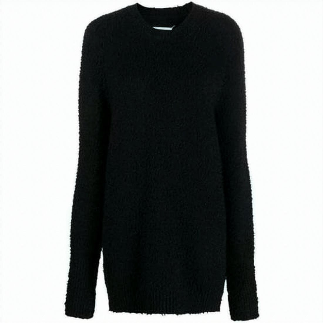 Maison Margiela Textured Knit Sweater With Relaxed Fit And Crew Neckline