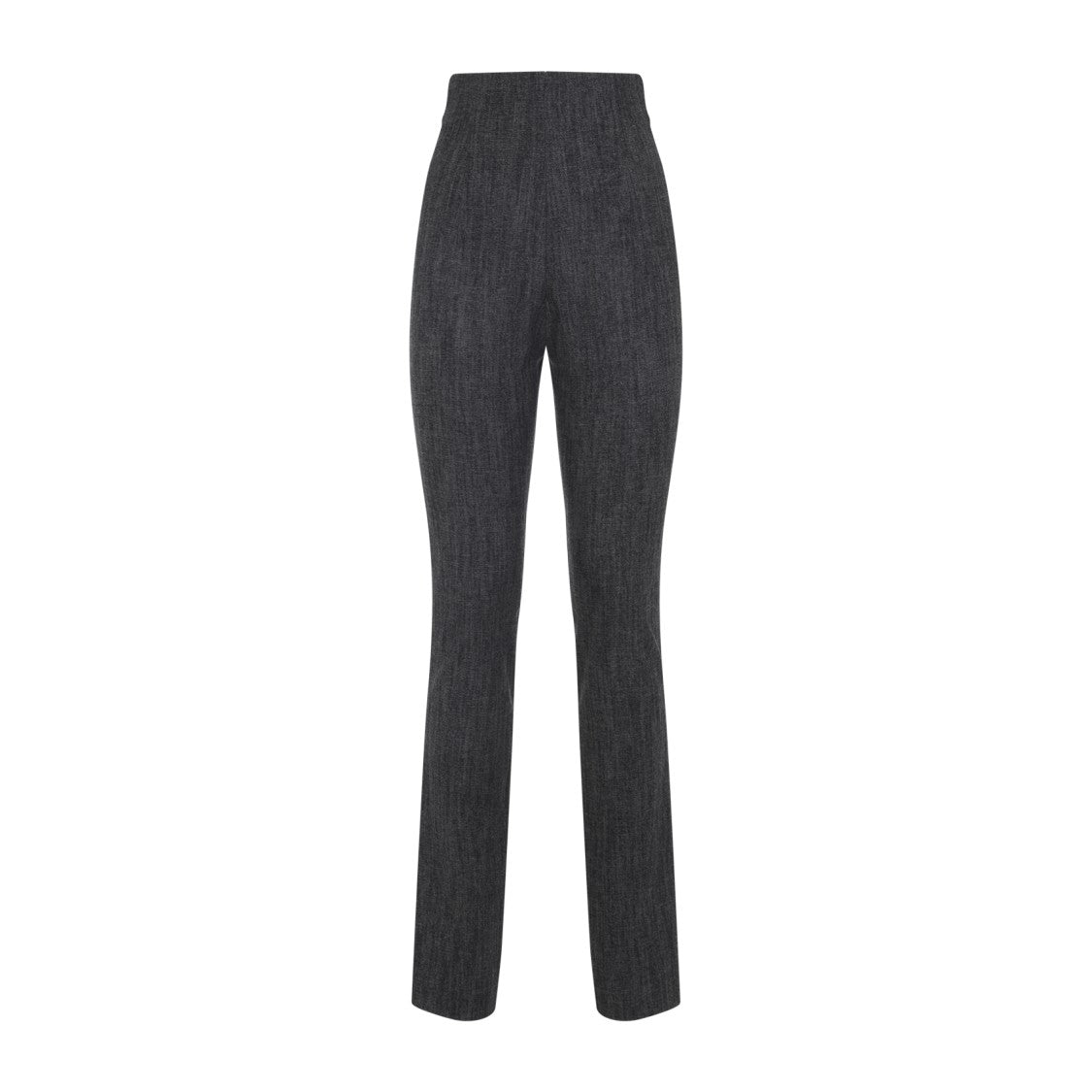 Alberta Ferretti High-Waisted Straight-Leg Pants In Textured Wool Blend