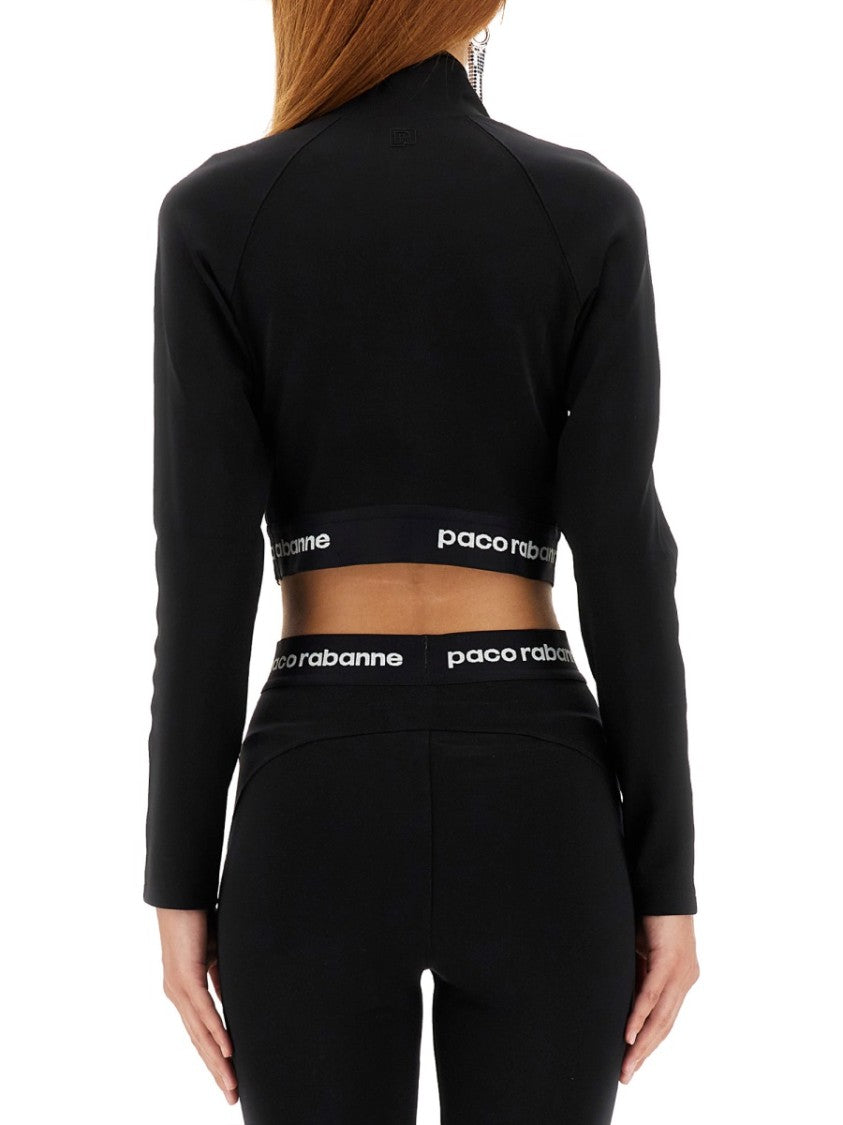 Paco Rabanne Cropped Top With High Collar