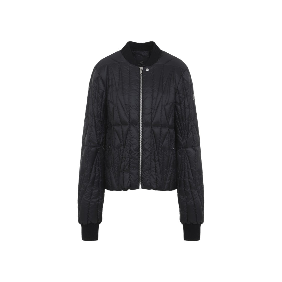 Moncler X Rick Owens Geometric Quilted Flight Jacket With Rib Knit Details