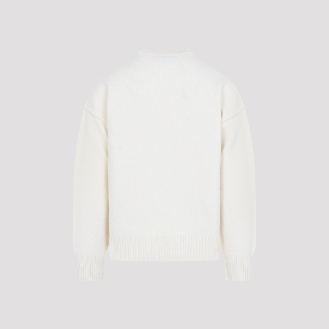 Ami Classic White Wool Ami Sweater
