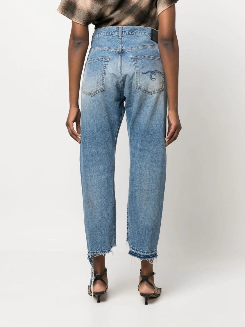 R13 Off-Centre Distressed Denim Trousers