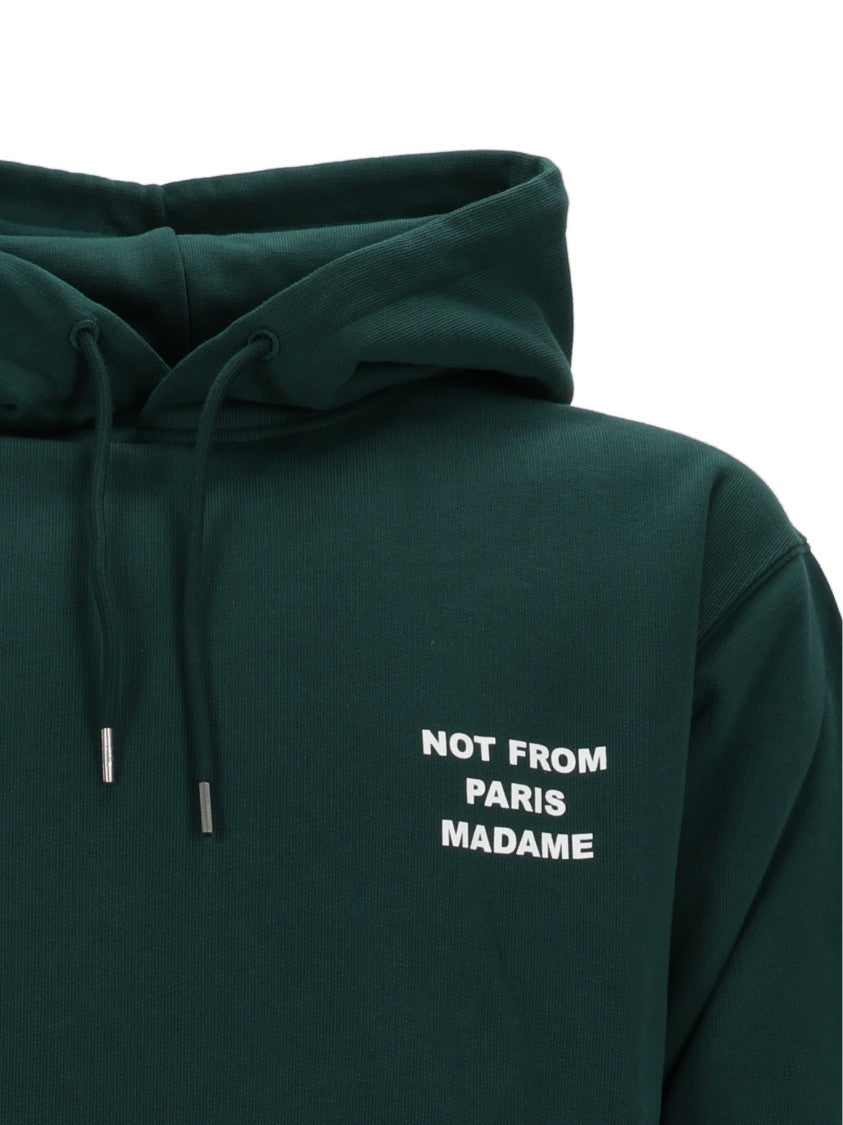 Drôle De Monsieur Dark Green Bold Slogan Hoodie