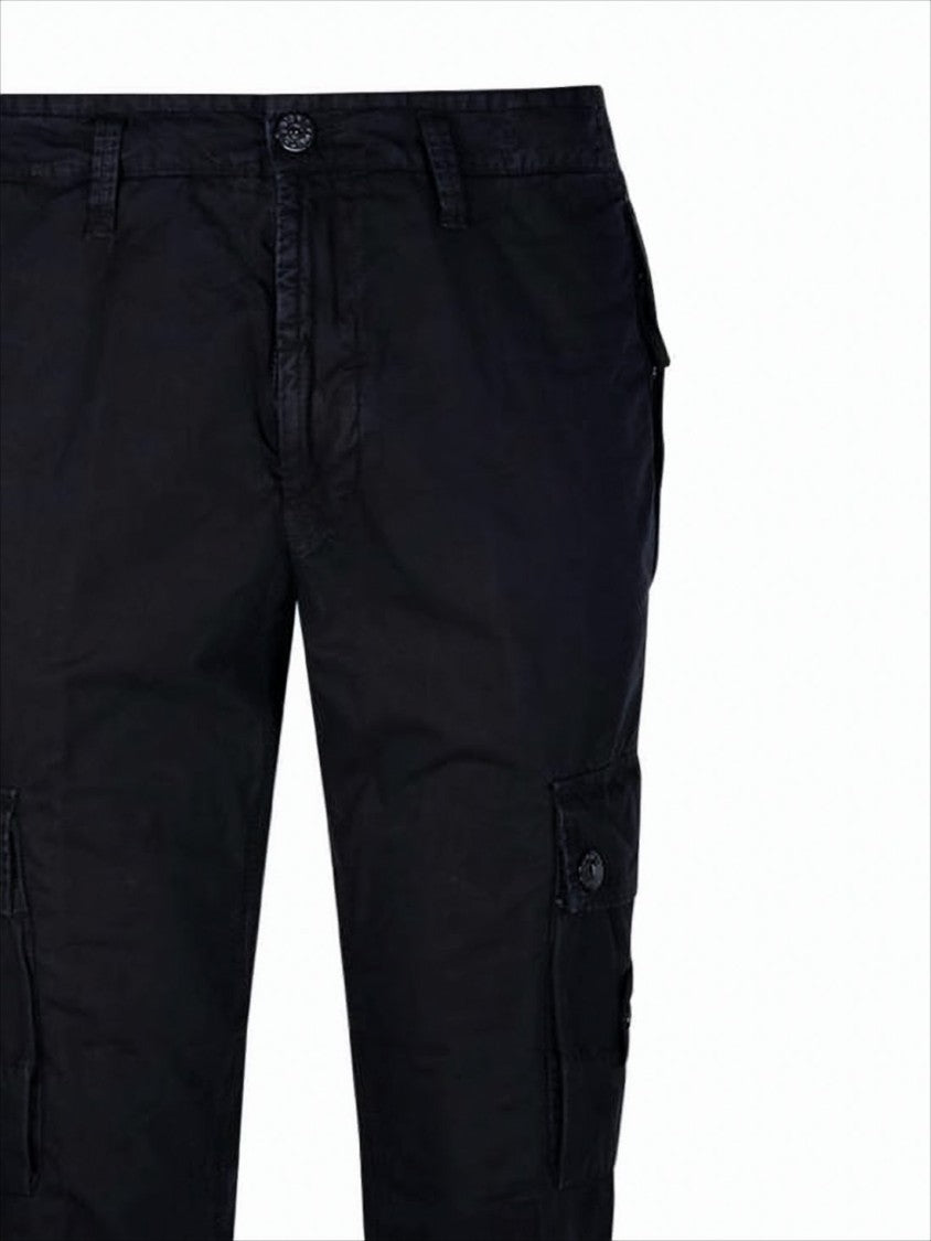 Stone Island Straight Fit Cargo Pants With Distinctive Logo