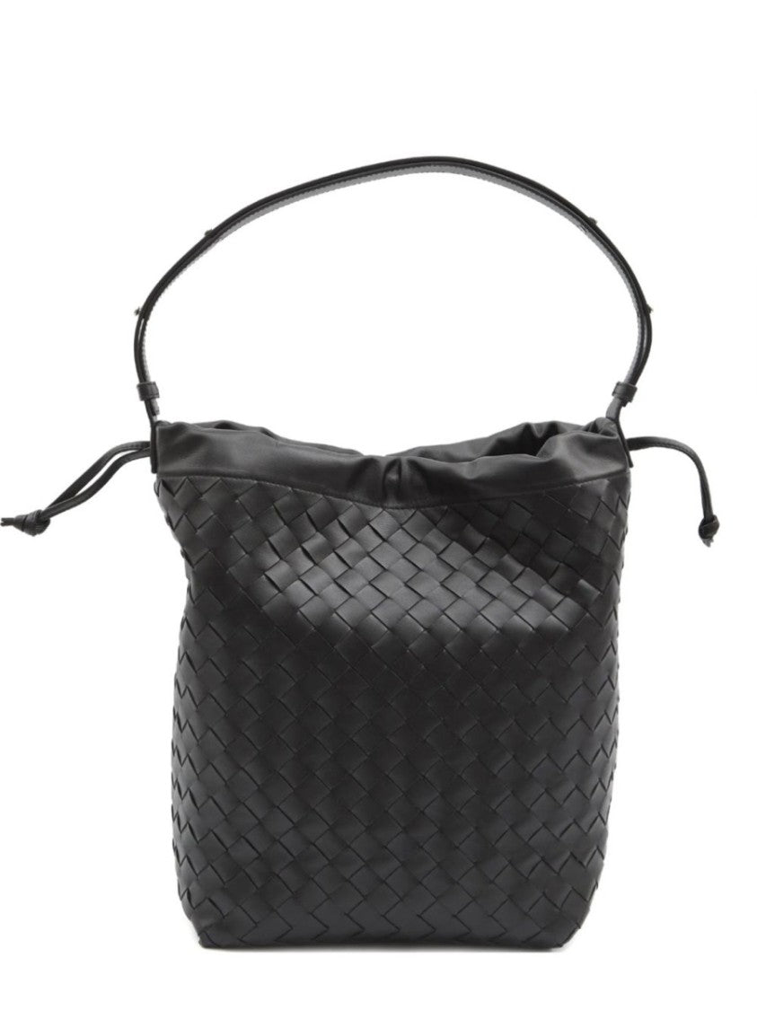 Bottega Veneta Woven Leather Shoulder Bag With Adjustable Strap And Soft Structure