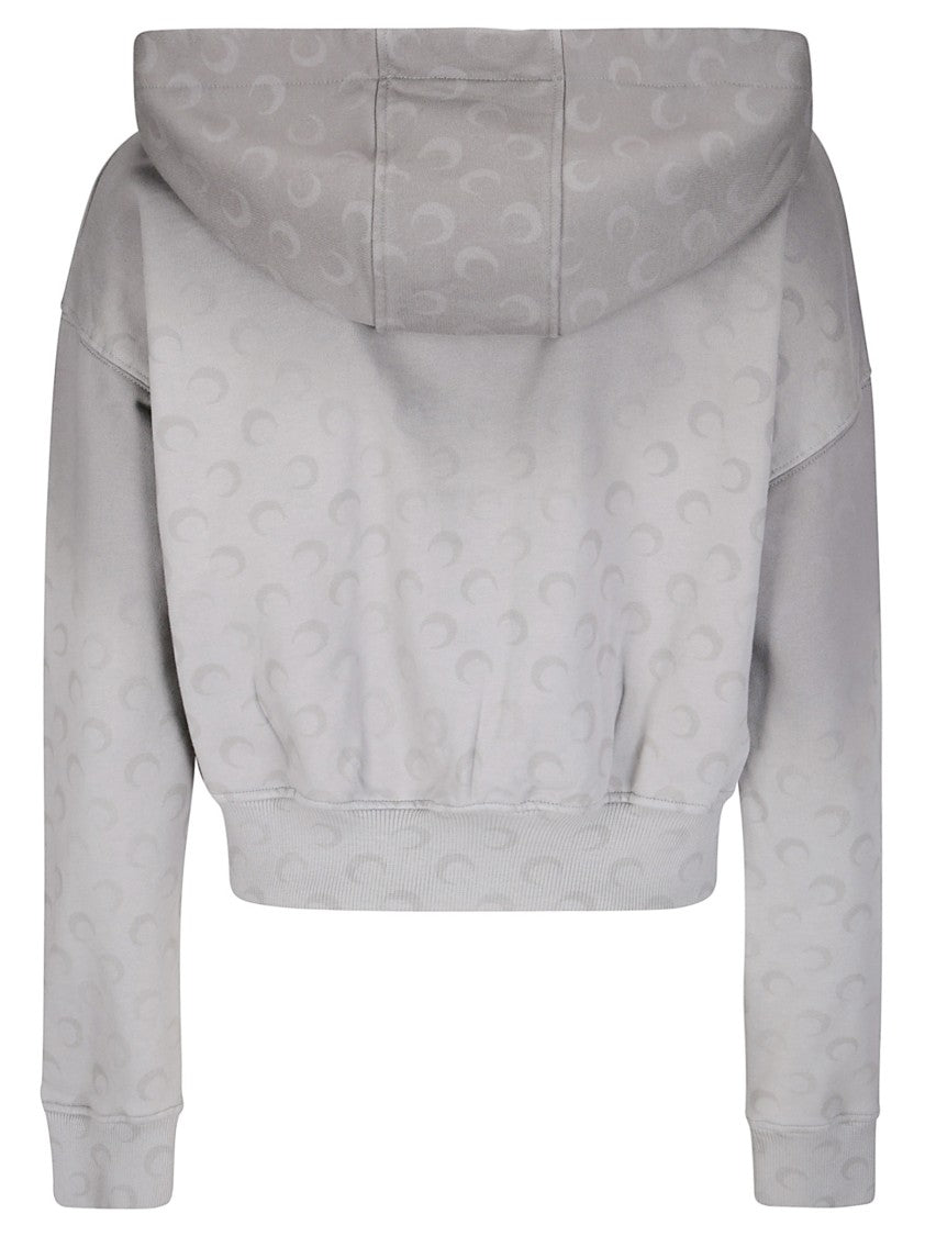 Marine Serre Faded Moon Fleece Cropped Sweatshirt