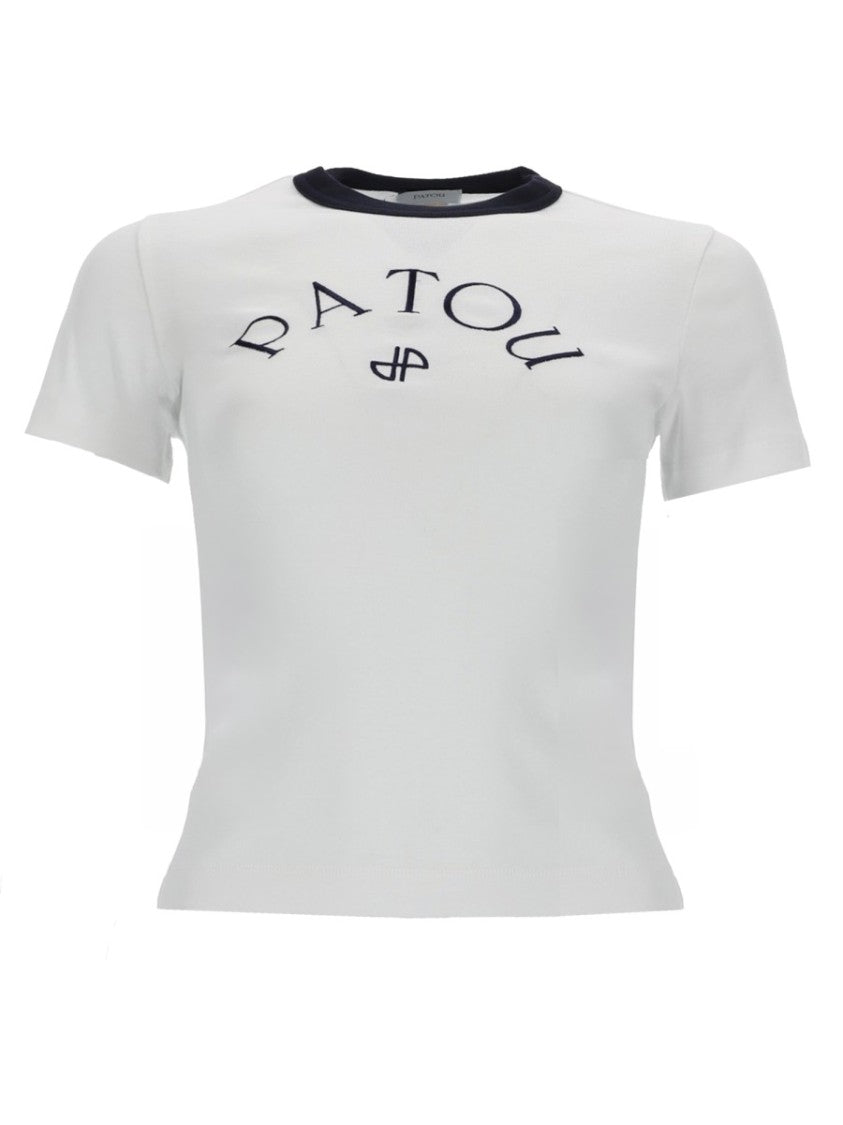 Patou Fitted Adorned Contrasting Trim T-Shirt