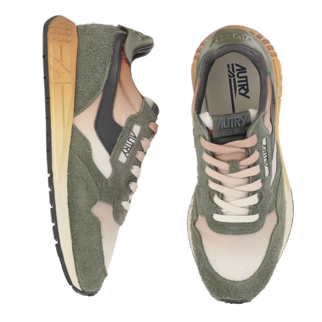 Autry Round Toe Sneakers With Contrast Padded Heel