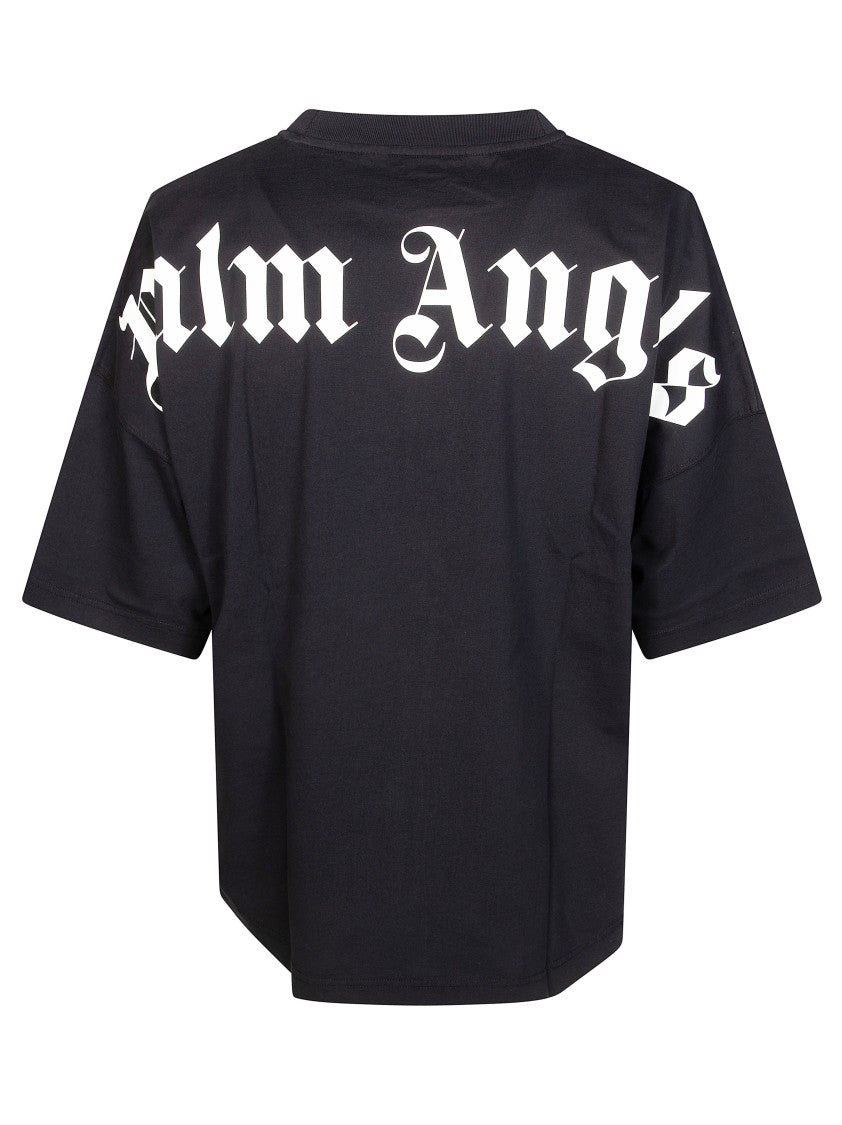 Palm Angels Black Classic Logo Over Gothic T-Shirt