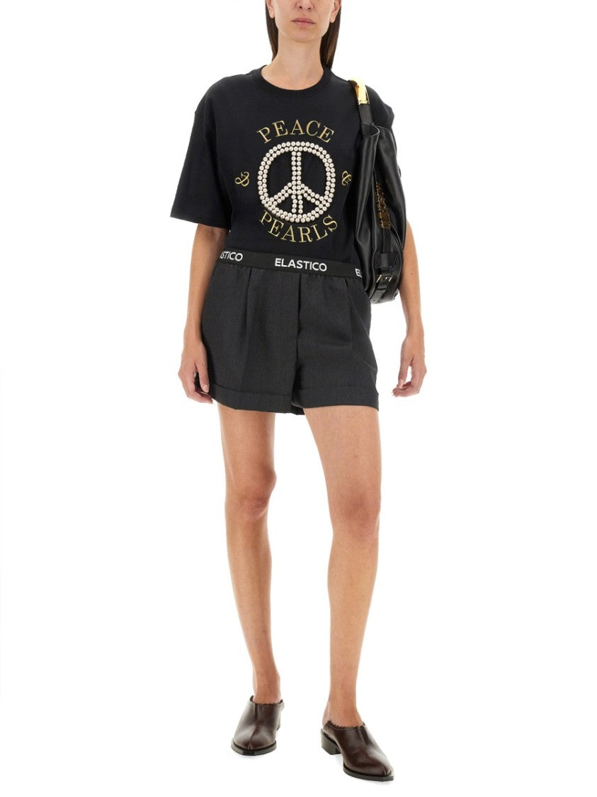 Moschino Cropped Black T-Shirt