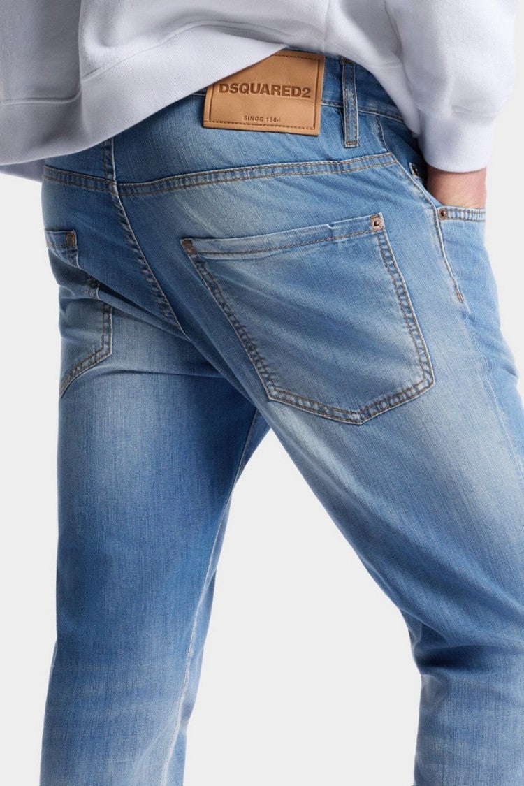 Dsquared2 Blue Slim Tapered Cotton-Blend Jeans