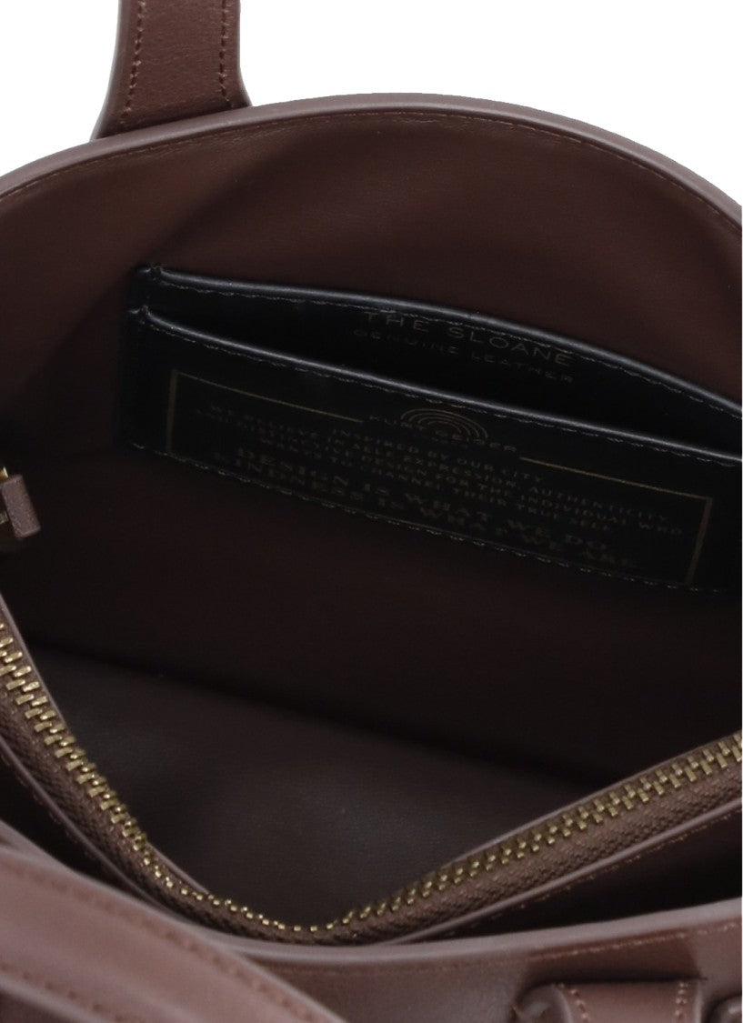 Kurt Geiger Brown Sloane Leather Structured Tote Bag
