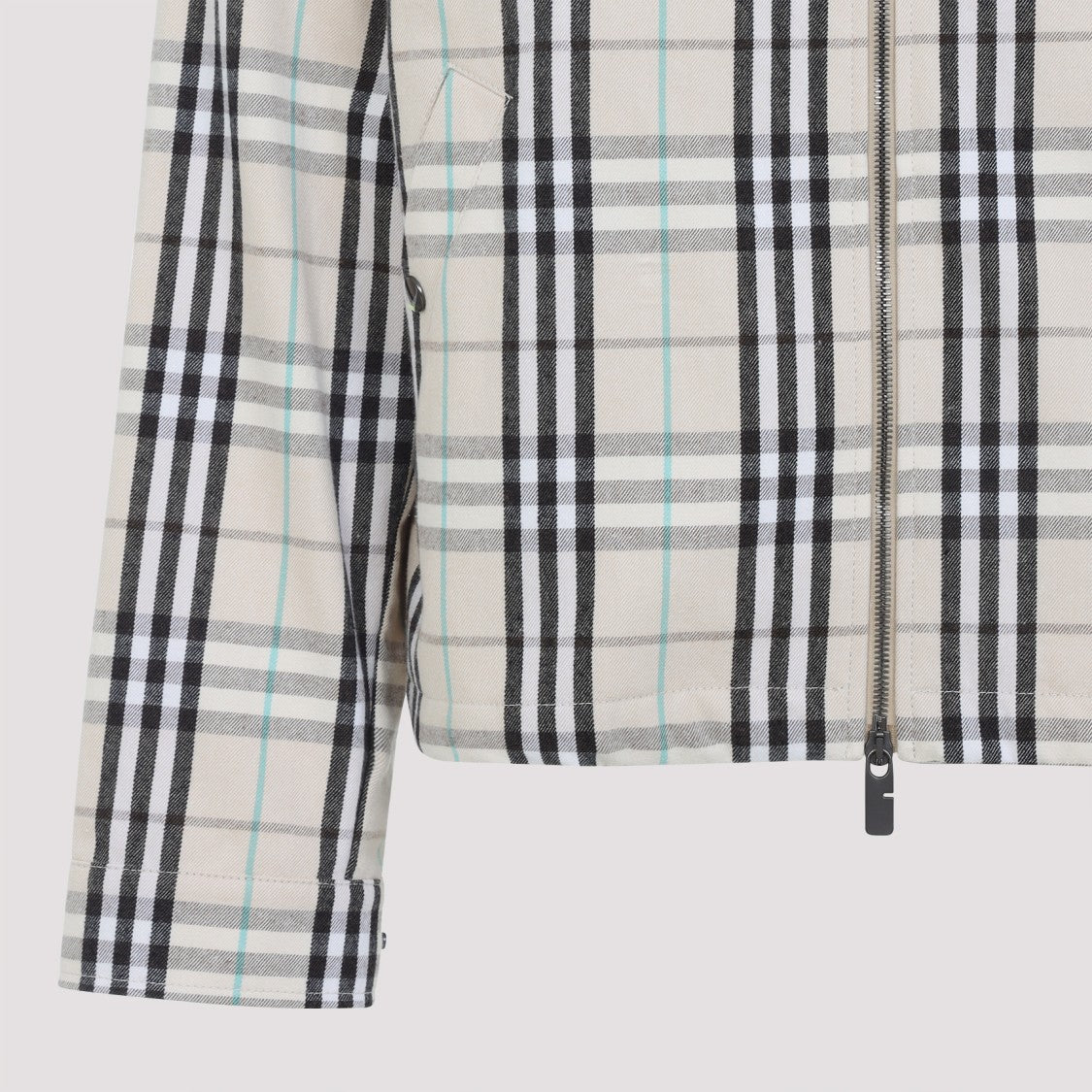 Burberry Classic Plaid Jacket With Structured Collar