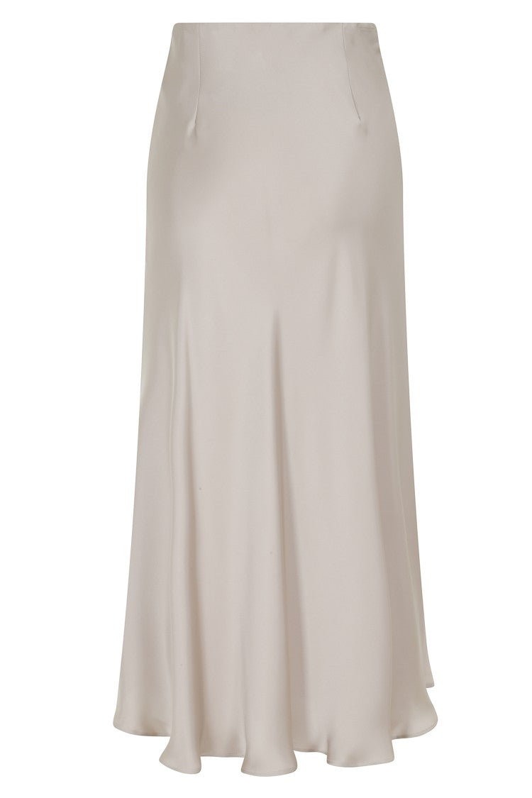 Herno Chantilly Resort Satin Elastic Waistband Polyester Midi Skirt