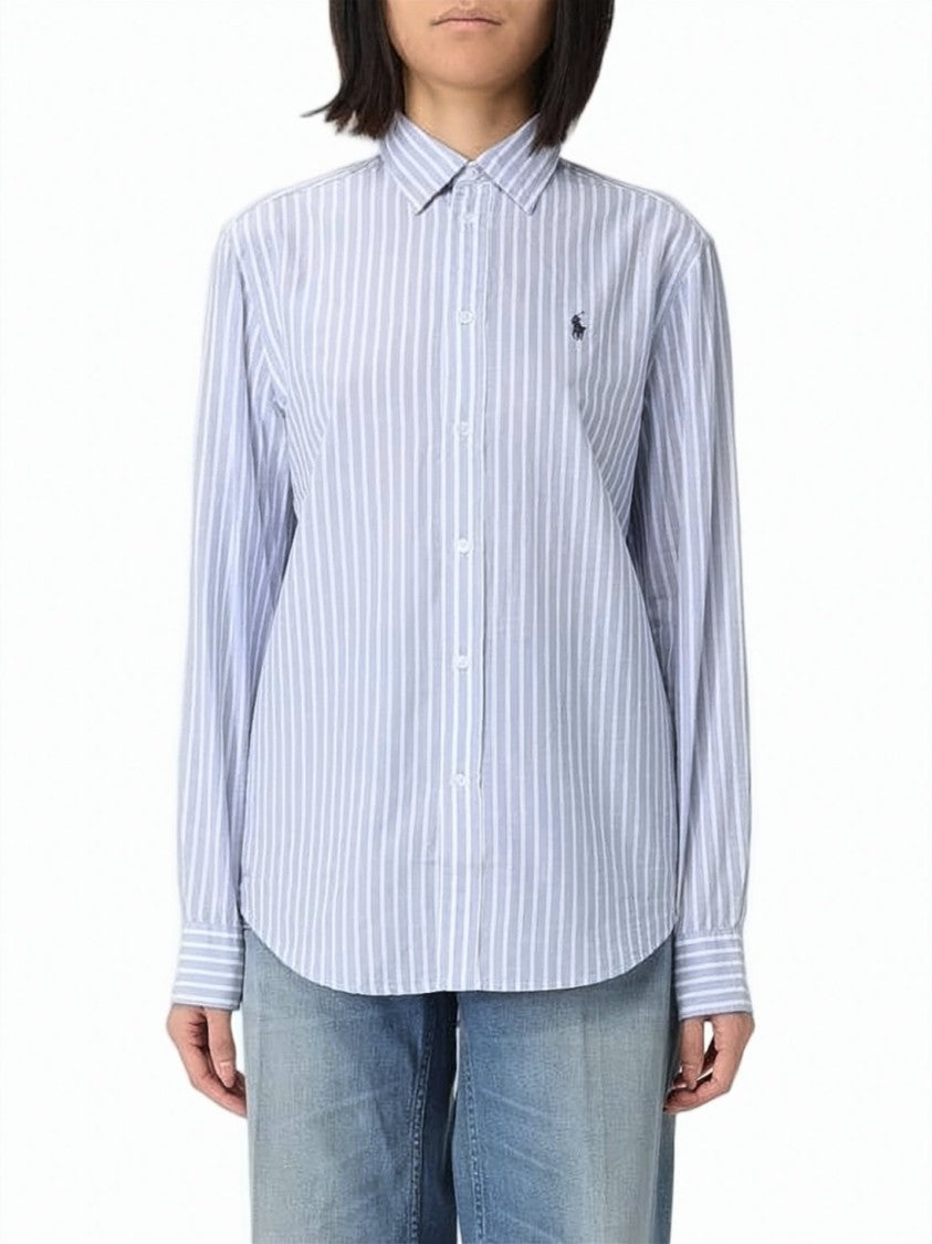 Polo Ralph Lauren Long-Sleeved Button-Up Shirt With Vertical Stripes