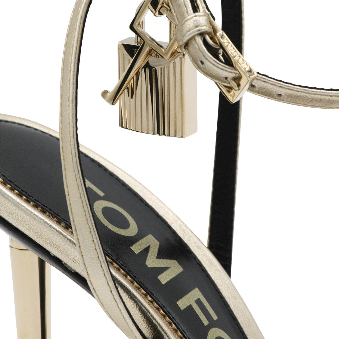 Tom Ford Gold Leather Stiletto Sandals