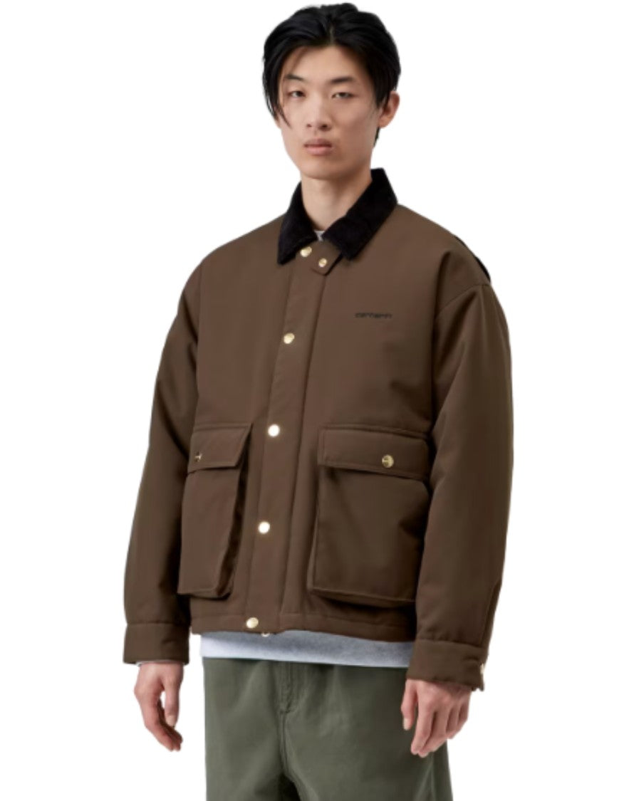 Carhartt Wip Tobacco Black Quentin Water-Repellent Nylon Jacket