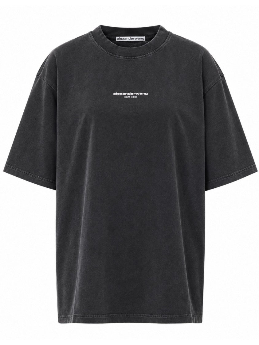 Alexander Wang Black Oversized Logo Cotton T-Shirt