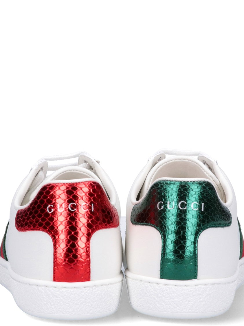Gucci "Ace" Low-Top Sneakers – White