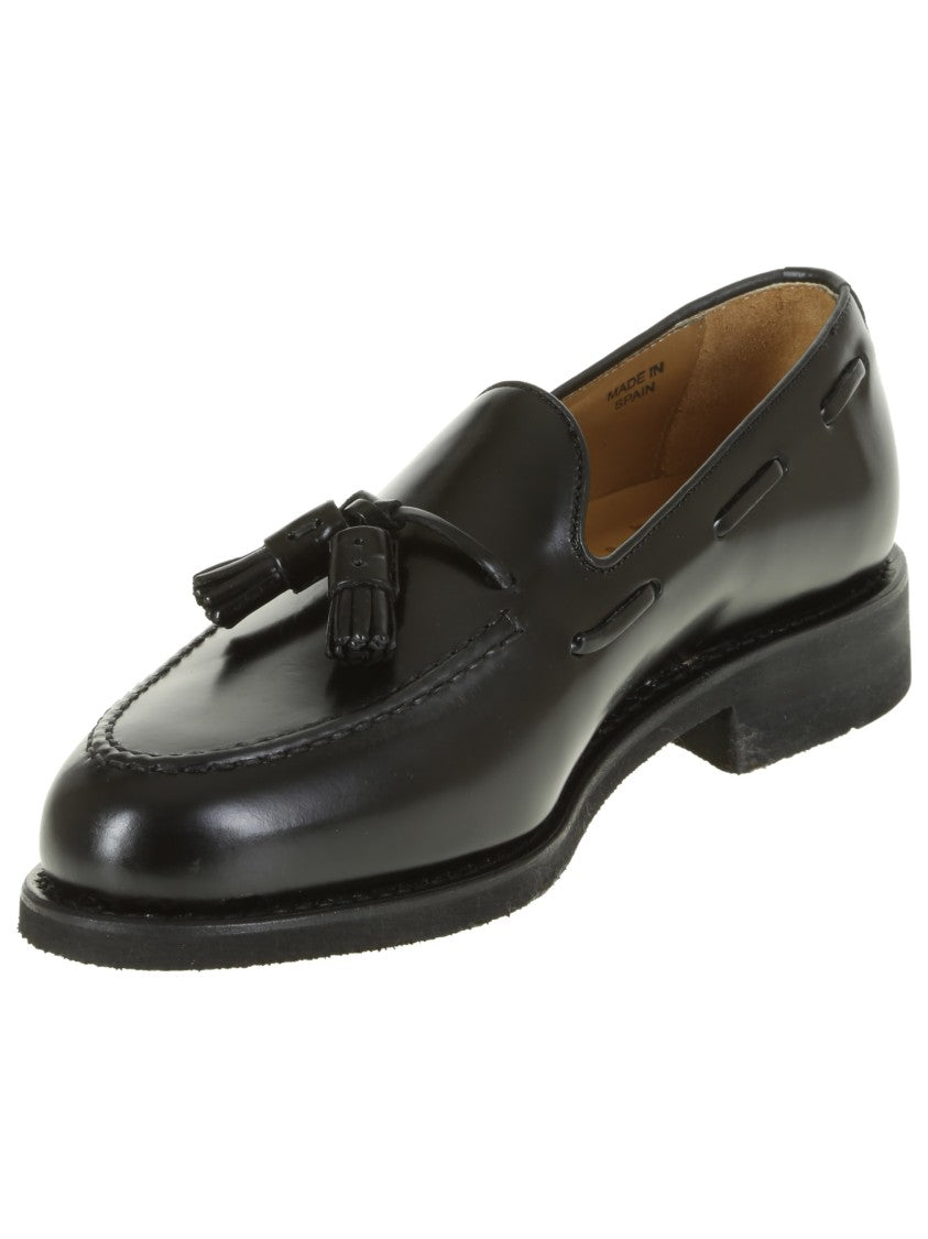 Berwick Black Leather Loafer With Tassel Insert