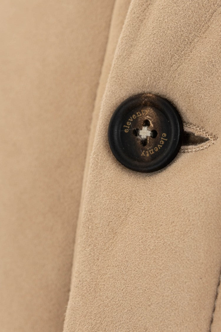 Eleventy Shearling Bomber With Knit Sleeves