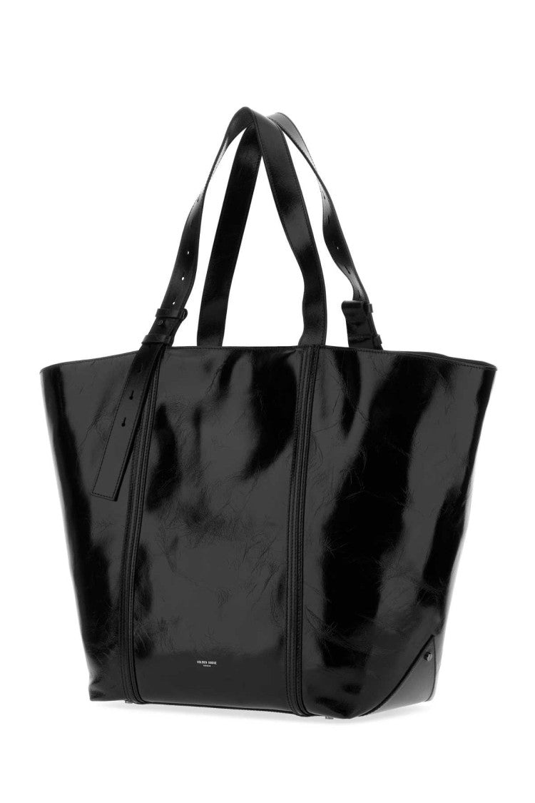 Golden Goose Black Leather 24.7 Shopping Bag