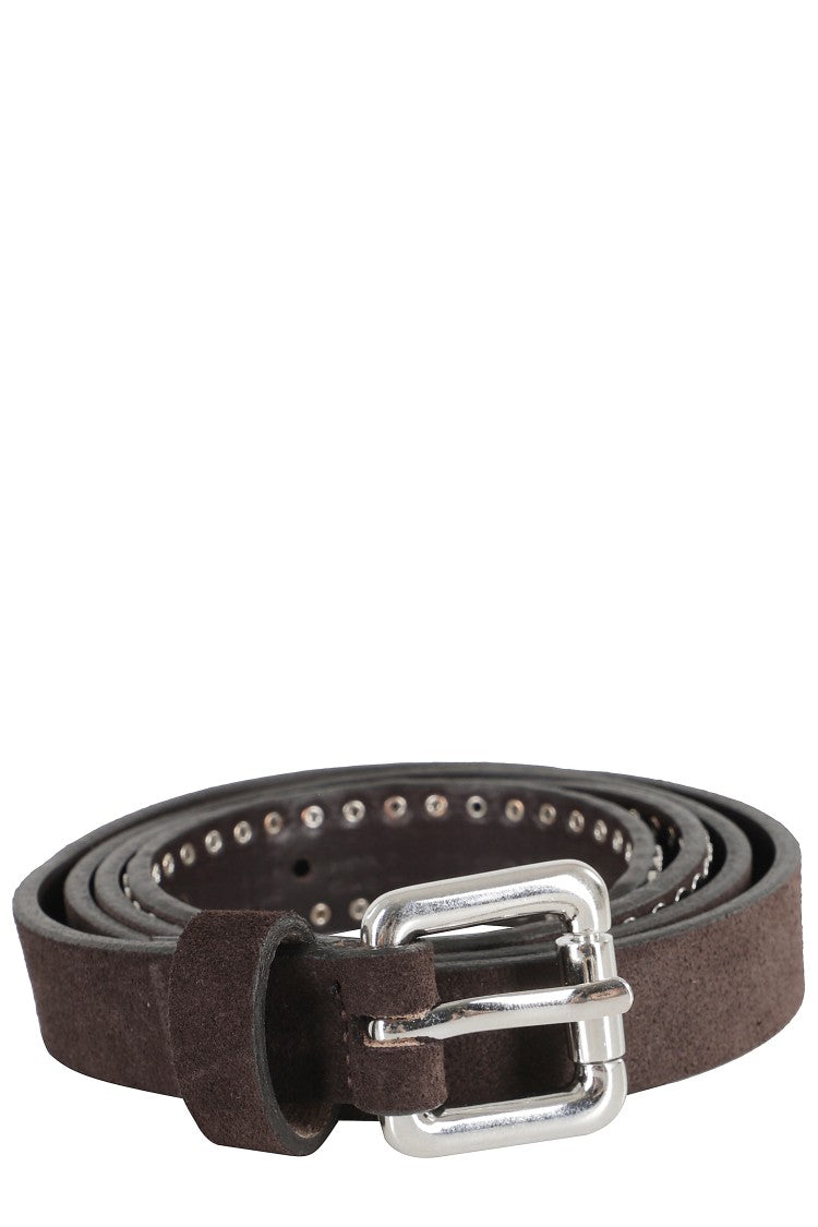 Tela Rick Belt With Studded Applications In Canvas And Suede