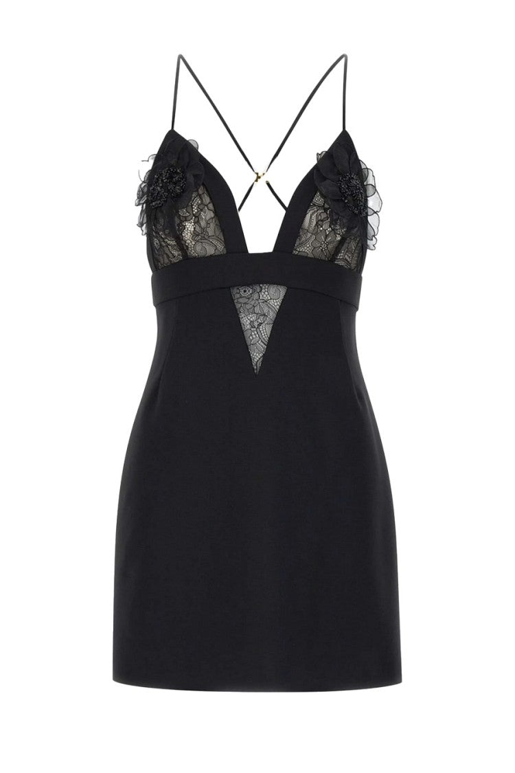 Elisabetta Franchi Mini Dress With Lace Detailing