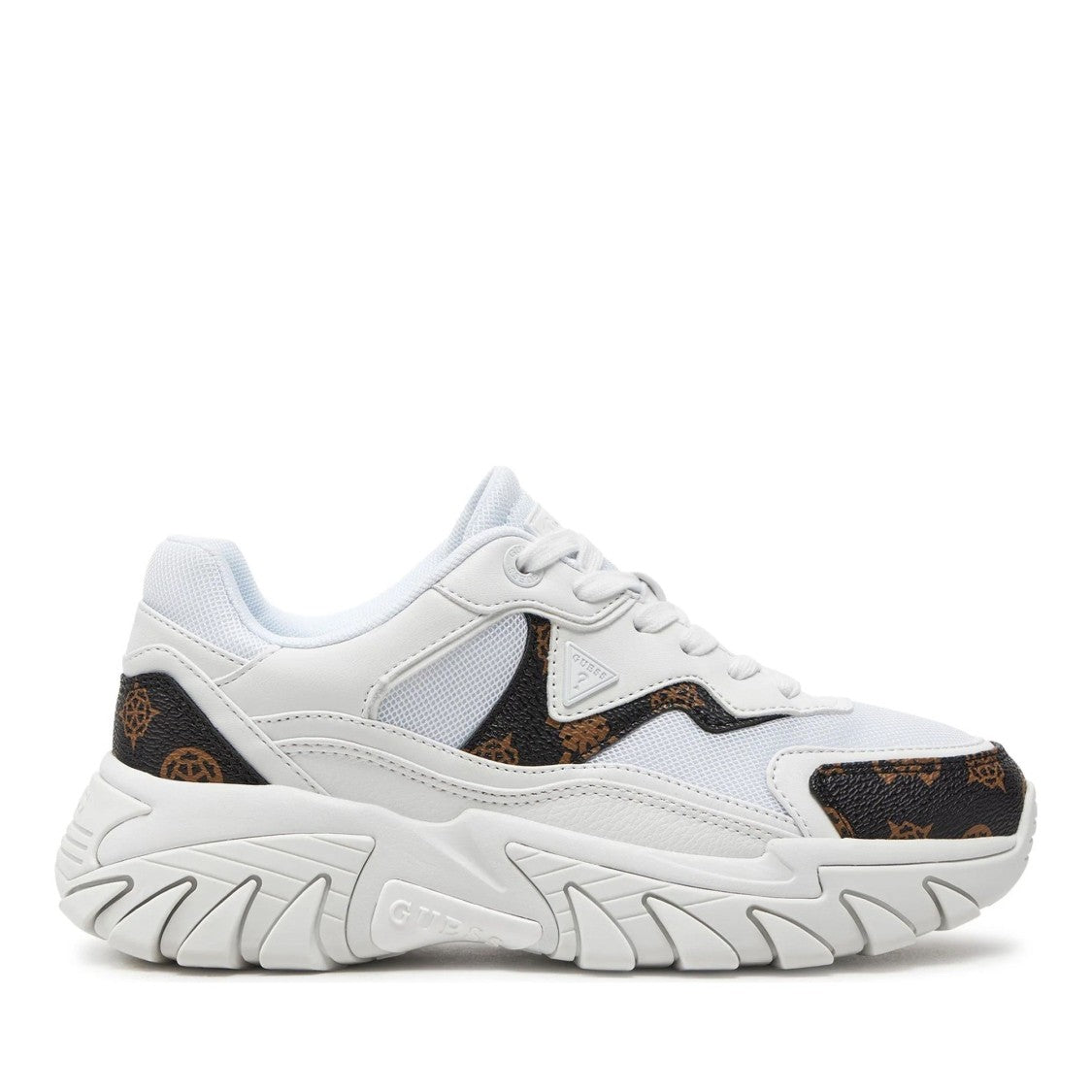 Guess White Nowah Monogram Accent Chunky Sneakers