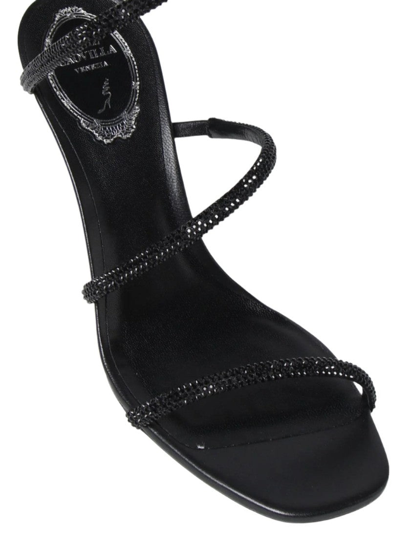 René Caovilla Cleo Crystal Laced-Up Ankle Sa