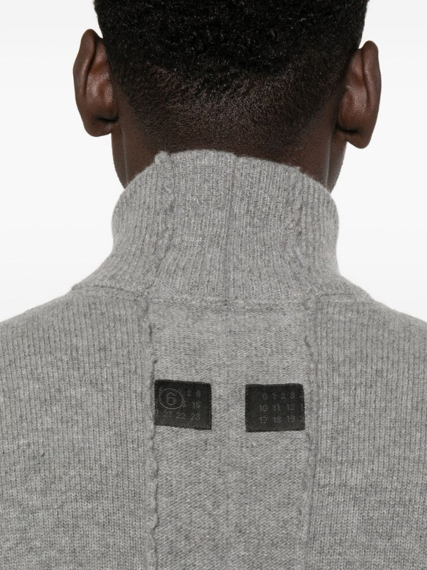 Mm6 By Maison Margiela Classic Knit Grey Sweater With Comfortable Fit