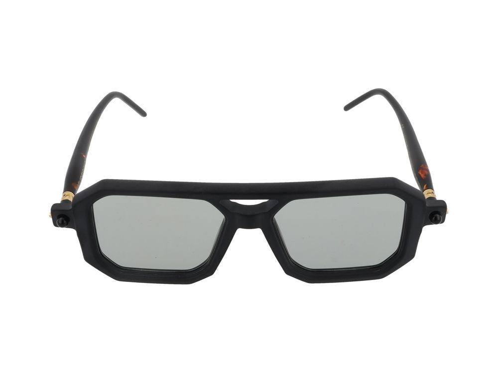 Kuboraum Bold Matte Black Grey Lens Geometric Sunglasses