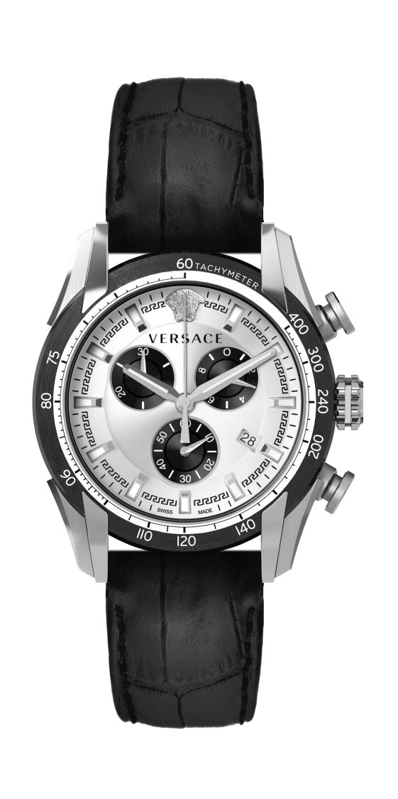 Versace 44Mm Stainless Steel Chronograph Watch With Sapphire Crystal