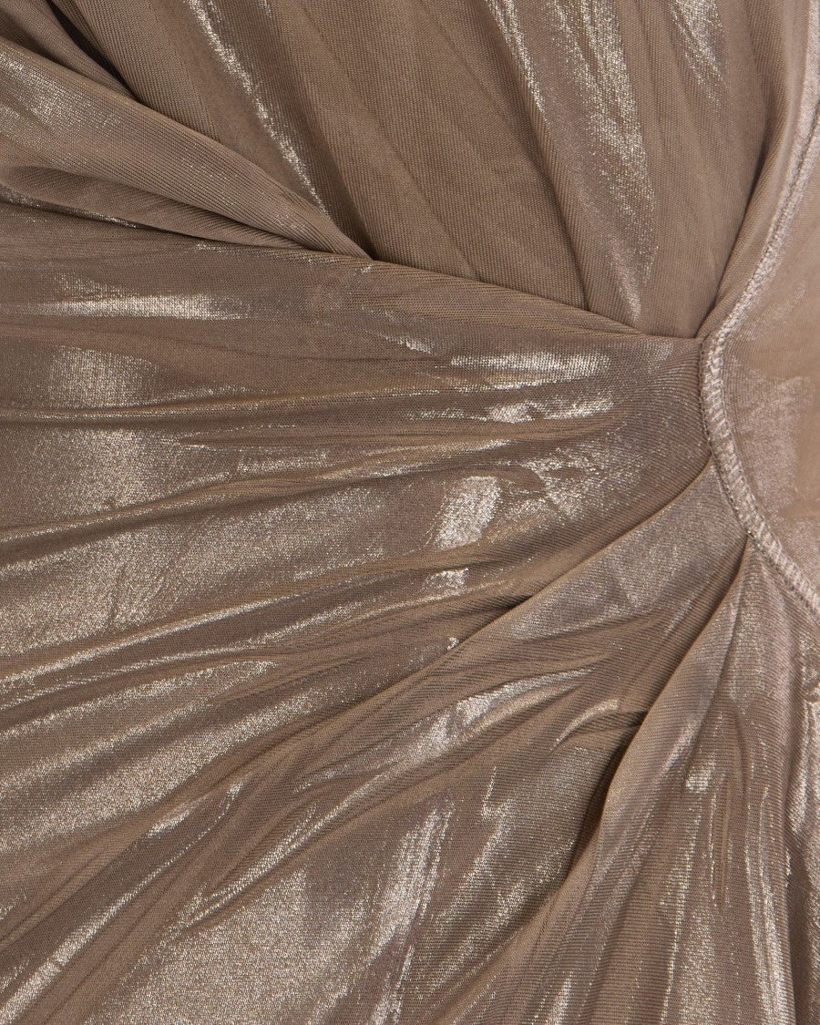 Diesel Sandy Beige Invy Sprayed Mylar Mini Dress