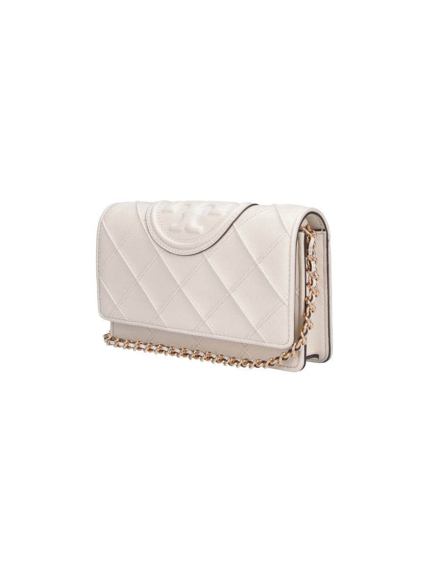 Tory Burch Cream Fleming Quilted Leather Wallet