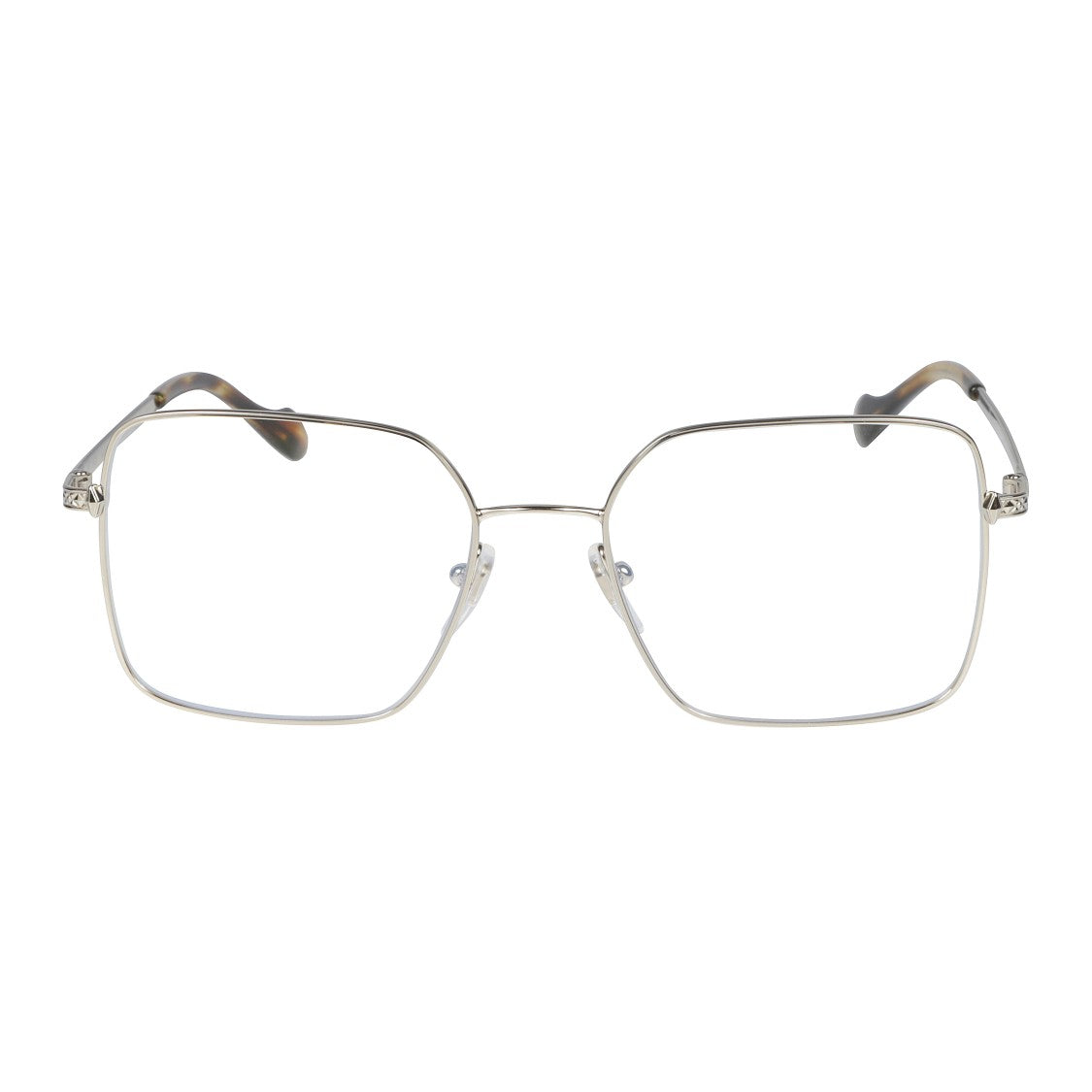 Kador Irys-V Geometric Square Eyeglasses With Silver Metal Frame