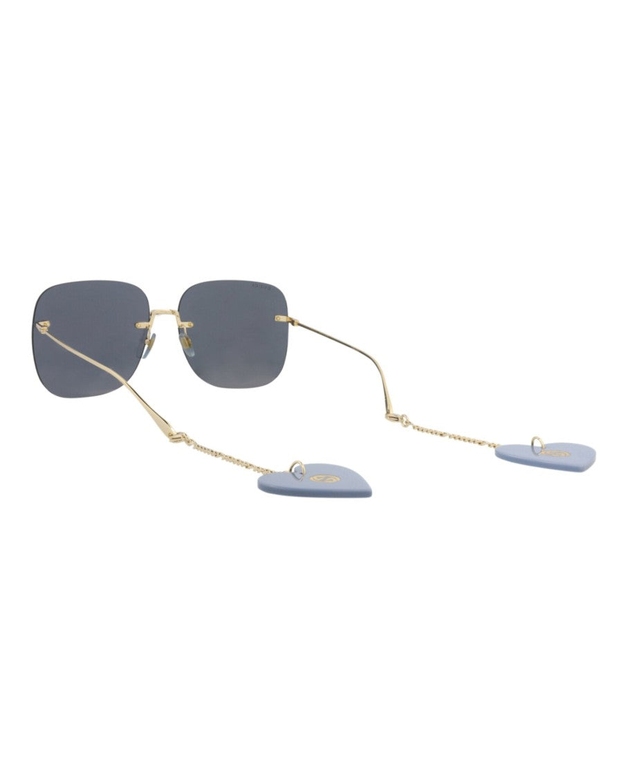 Gucci Square-Frame Metal Sunglasses