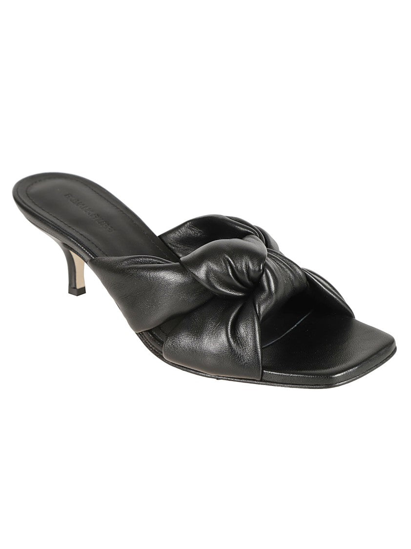 Fabiana Filippi Knot-Detail Leather Sandals With Square Toe