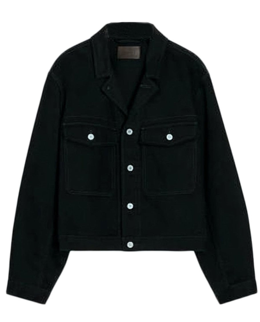 Lemaire Cropped Denim Jacket With Classic Collar
